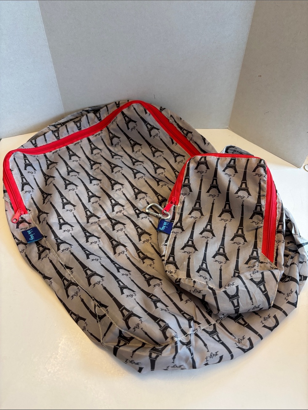 Blu Bag Eiffel Tower Print Travel Pouch Set NWOT